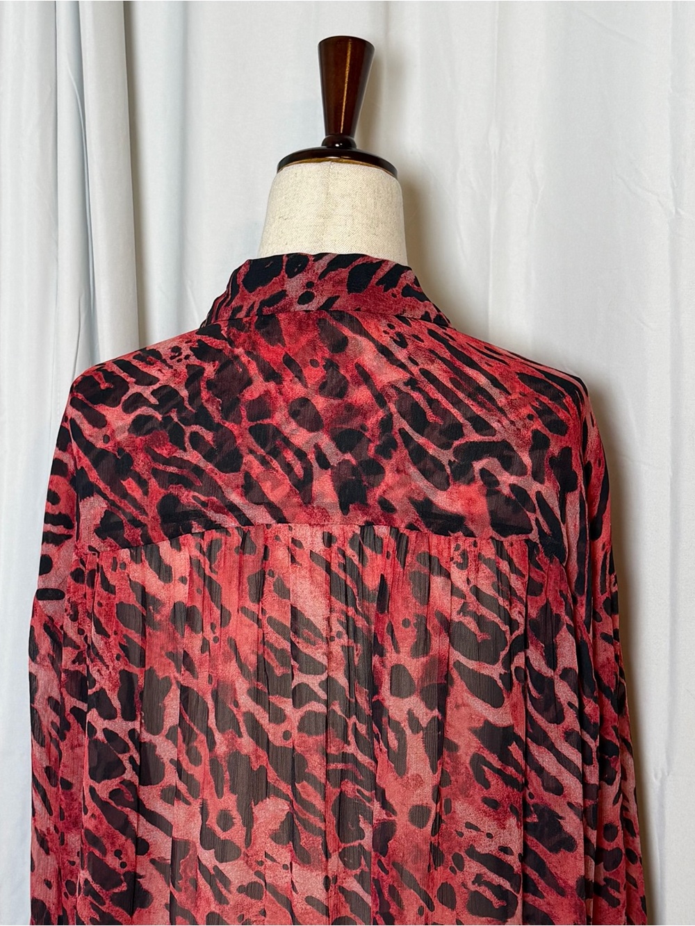 AllSaints Bernie Ambient Printed Shirt Red Black Small - Picture 8 of 12